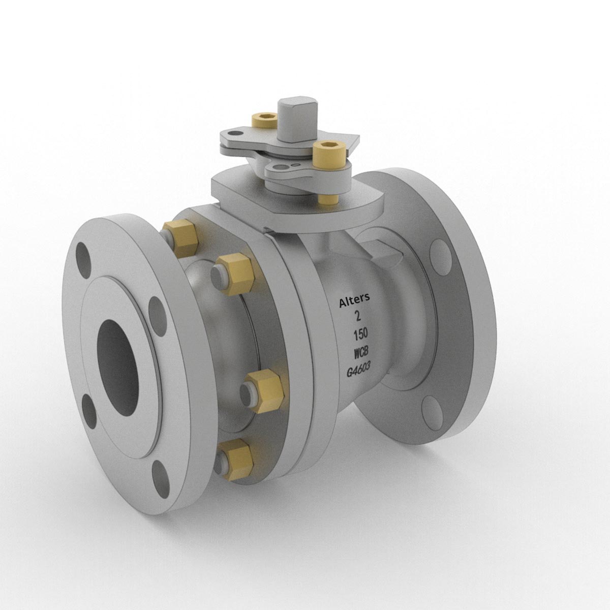Casting Steel Floating Ball Valve from AlterValve with the company name and specifications.