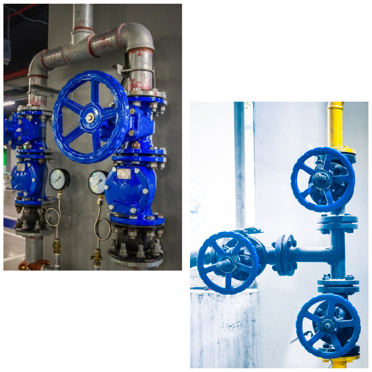 A collage of industrial gate valves from AlterValve.