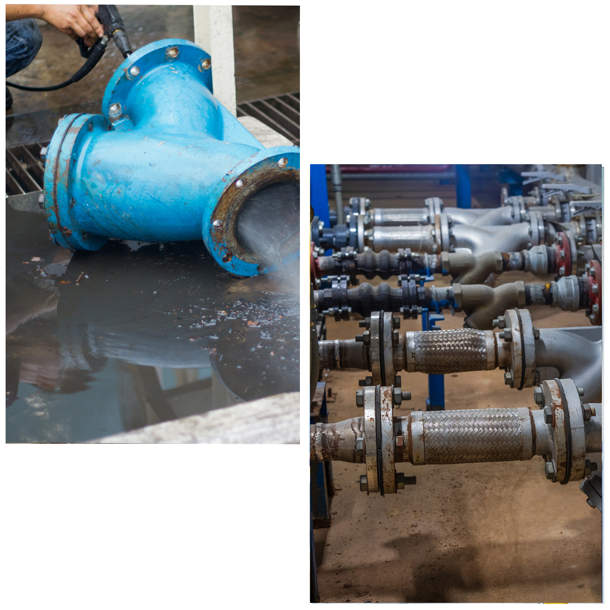 A collage image of industrial Y-Strainers from AlterValve.
