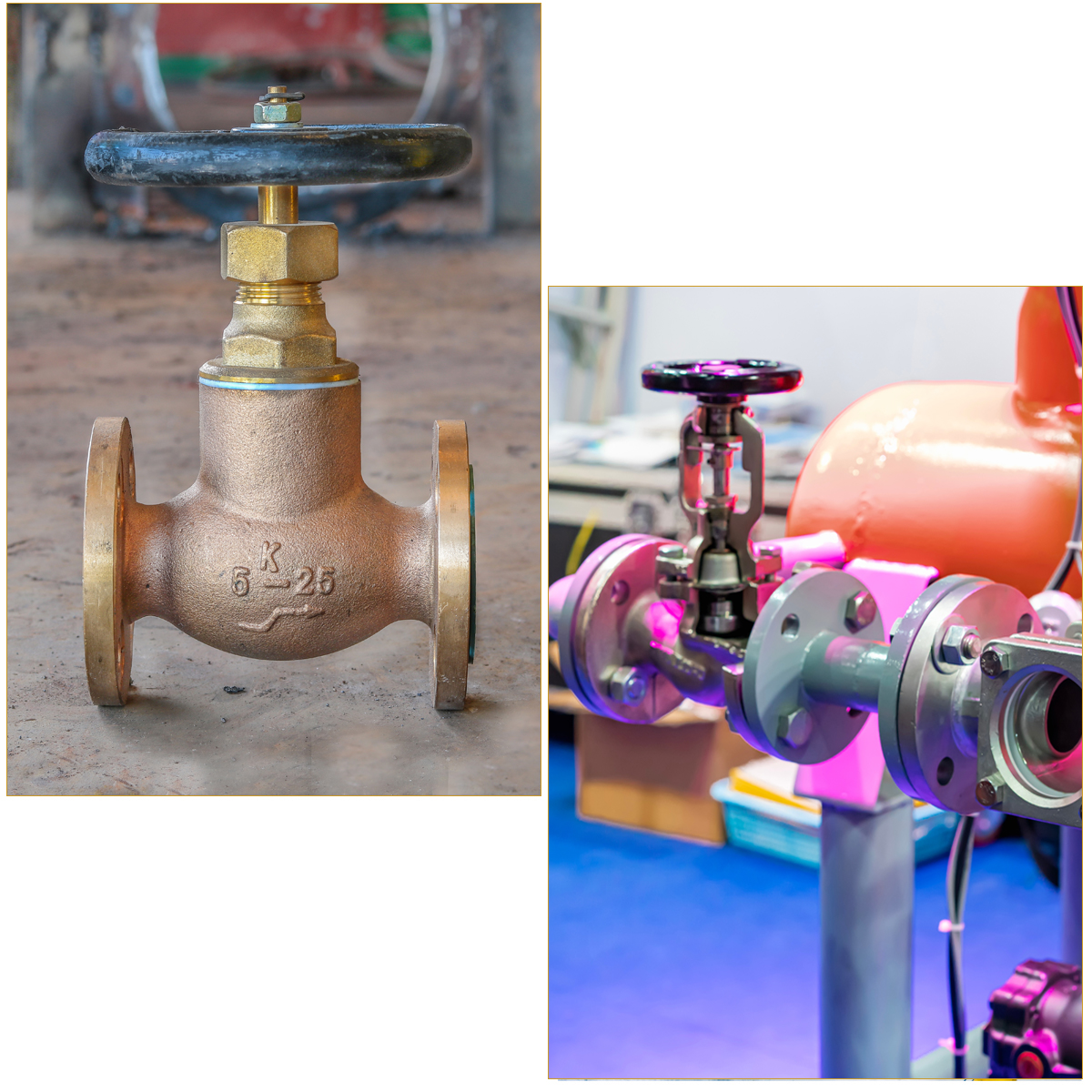 A collage of Alter’s Industrial Globe Valves.